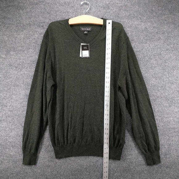 Kenneth Roberts Platinum Men's Pullover V-Neck Knit Sweater Green Medium W/Tags - Picture 9 of 11